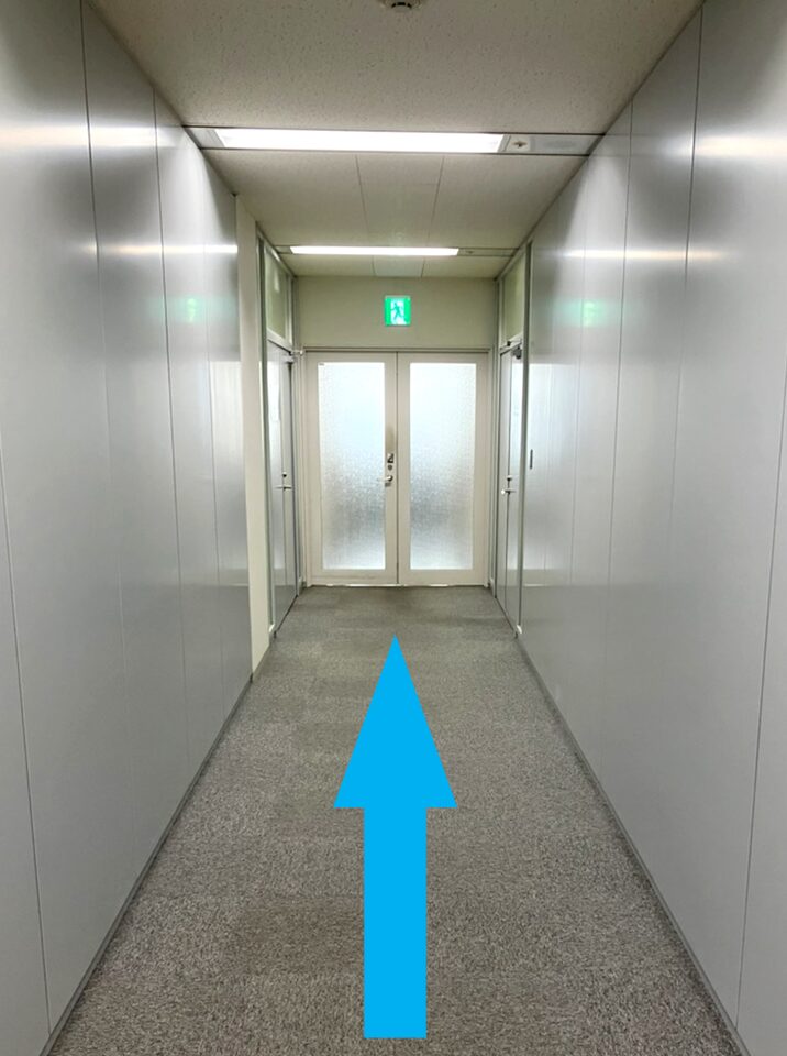 岡野法律事務所・大阪支店へのアクセス道順：⑯（o006）廊下を突き当たりまで進む